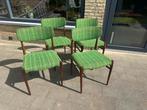 Vintage retro stoelen Pallisander hout, Ophalen, Gebruikt, Overige kleuren, Vier