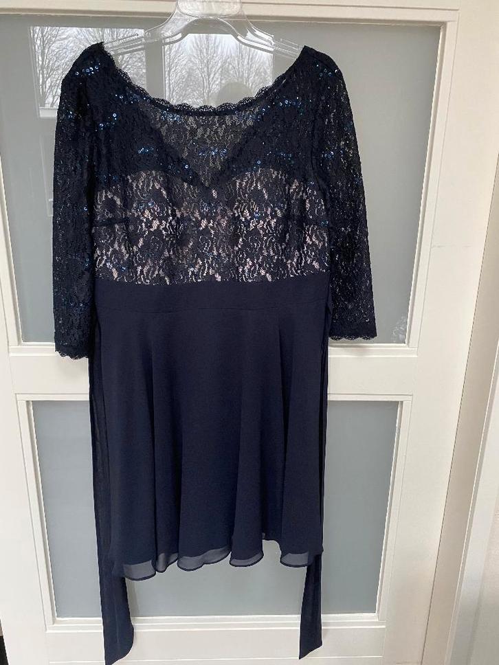 JAKE'S cocktail jurk blauw met lovertjes NIEUW maat 46 D1, Kleding | Dames, Jurken, Nieuw, Maat 46/48 (XL) of groter, Blauw, Boven de knie