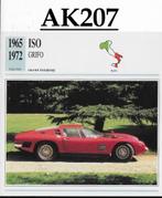 Ak207 autokaart iso grifo ( 1965- 1972 ), Ophalen of Verzenden, Zo goed als nieuw, Auto's