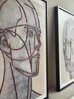 Groot schilderij duo – Design interieur – Museumwaardig, Ophalen of Verzenden, Zo goed als nieuw