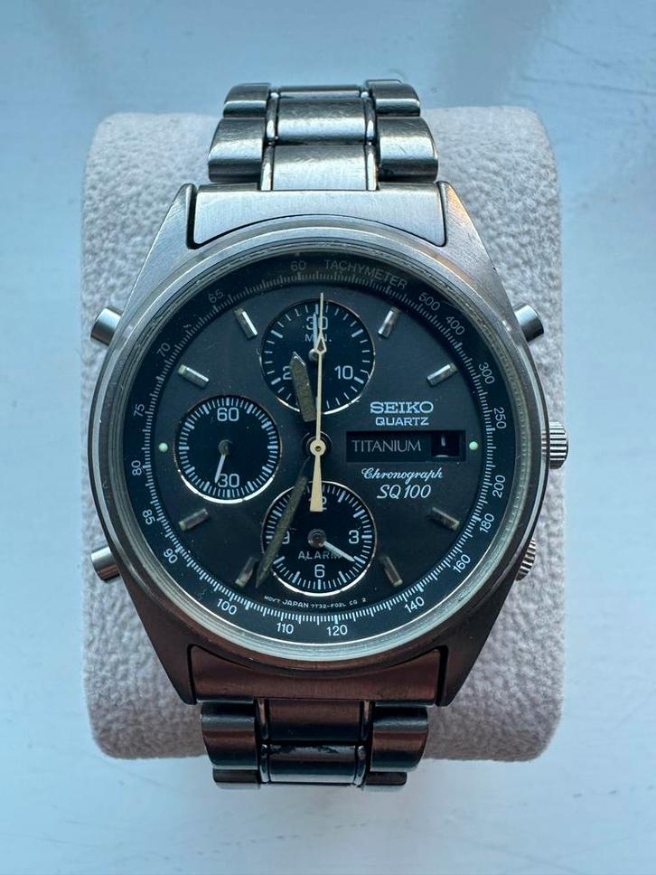 Seiko SQ100 Titanium Herenhorloge, Sieraden, Tassen en Uiterlijk, Sporthorloges, Zo goed als nieuw, iOS, Zwart, Ophalen of Verzenden