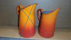 oranjegevlamd emaille kannetje, doorsnee 10H16cm, rechts, Antiek en Kunst, Antiek | Emaille, Ophalen of Verzenden