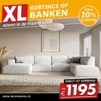XL Kortings op XL Bankstellen €1195,-, Ophalen, Overige materialen, Hoekbank, Longebank japandi