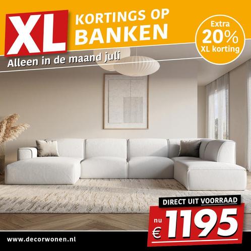 XL Kortings op XL Bankstellen €1195,-, Huis en Inrichting, Banken | Bankstellen, Nieuw, Hoekbank, Overige maten, 300 cm of meer