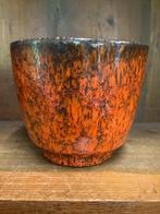 Prachtige oranje vintage bloempot, Ophalen of Verzenden