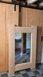 Grote spiegel in massief eiken frame, Ophalen, Zo goed als nieuw, 75 tot 100 cm, 150 tot 200 cm