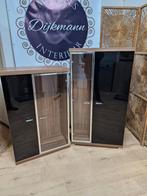Vitrinekasten set donker glas, Huis en Inrichting, Kasten | Vitrinekasten, Ophalen, 100 tot 150 cm, 50 tot 100 cm, 25 tot 50 cm