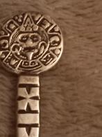 Vintage zilveren lepel met Azteekse kalender, Ophalen of Verzenden, Zilver