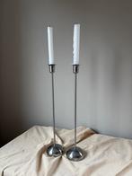 Vintage IKEA chromen set kandelaars h39cm, Huis en Inrichting, Woonaccessoires | Kandelaars en Kaarsen, 25 tot 50 cm, Ophalen of Verzenden
