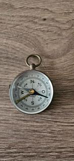 Antiek Duits kompasje met facet geslepen glas en schuifje, Ophalen of Verzenden