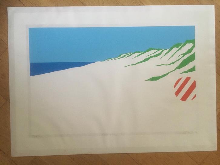 Lito zeefdruk Ole Korzau genummerd en gesigneerd., Antiek en Kunst, Kunst | Litho's en Zeefdrukken, Ophalen of Verzenden