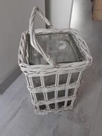 Sfeerverlichting Rotan met glazen binnenpot (windlicht), Huis en Inrichting, Woonaccessoires | Schalen en Manden, Ophalen of Verzenden