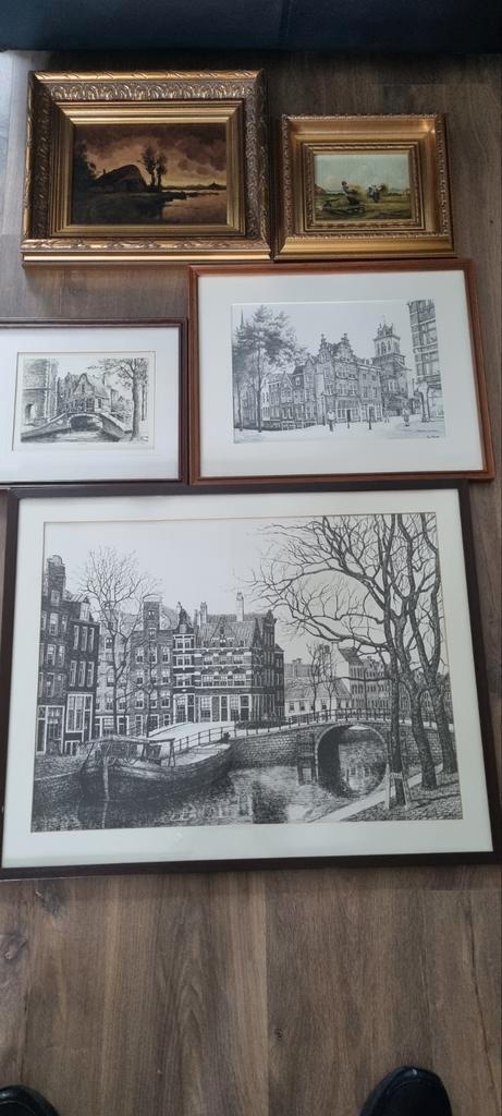 Delftse pentekeningen & kleine schilderijtjes, Antiek en Kunst, Kunst | Tekeningen en Foto's, Ophalen