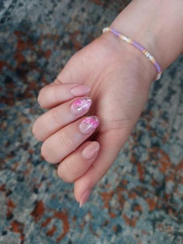 Roze Marmer Press-on Nagels beschikbaar voor biedingen