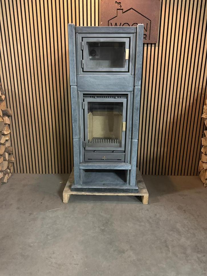 25218 Speksteenkachel Barbas 8kw, Huis en Inrichting, Kachels, Gebruikt, Vrijstaand, Houtkachel, Hout, Ophalen