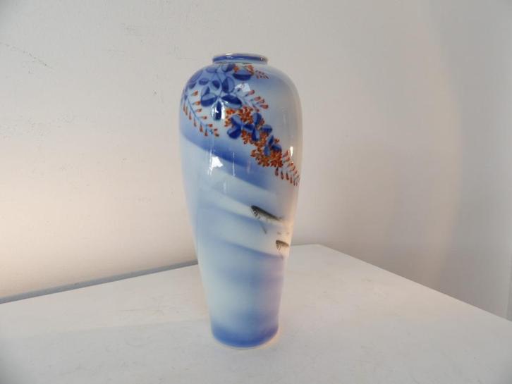 Fukagawa Japans Vaasje Vissen, Mount Fuji, Antiek en Kunst, Antiek | Vazen, Ophalen of Verzenden