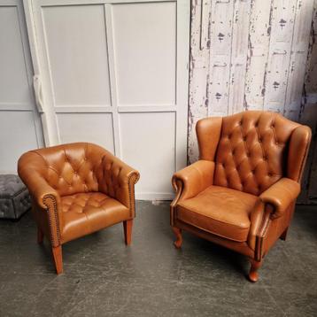 Chesterfield Fauteuil Set – Golden Oak – Lord & Club beschikbaar voor biedingen