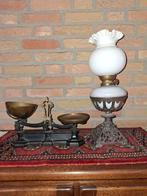 Antieke weegschaal en olielamp, Antiek en Kunst, Antiek | Lampen, Ophalen of Verzenden