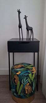 Leuke poef met jungle print, Minder dan 50 cm, Rond, Minder dan 50 cm, Ophalen of Verzenden