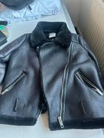 Dikke leer jas (faux) zwarte lemmy coat / zwarte pilotenjas, Kleding | Dames, Jassen | Winter, Verzenden, Gedragen, Zwart