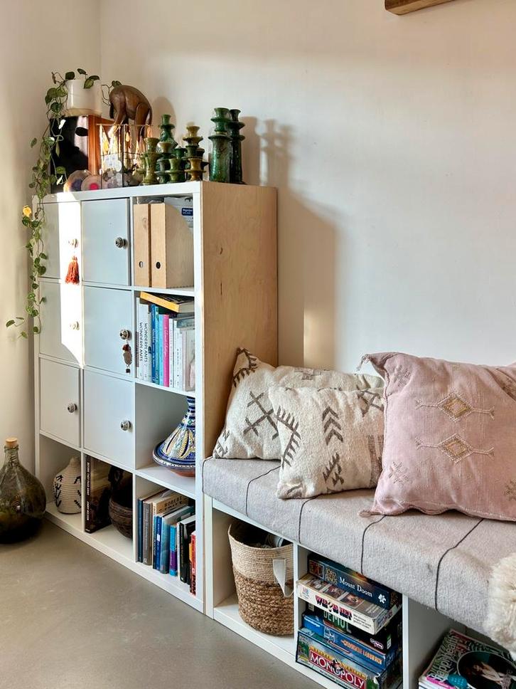 Kallax Wandkast | zitgedeelte | tv meubel | Ikea Wit, Huis en Inrichting, Kasten | Wandmeubels, Gebruikt, 100 tot 150 cm, 300 cm of meer