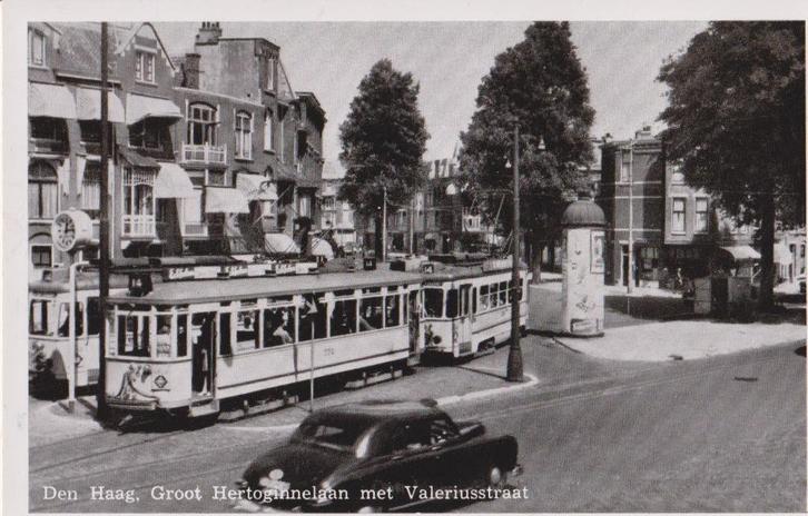 Den Haag, Groot Hertoginnelaan Valereriusstraat, auto ,tram, Verzamelen, Ansichtkaarten | Nederland, Ongelopen, Zuid-Holland, Ophalen of Verzenden