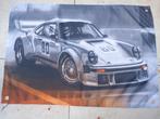 PORSCHE BANNER 60X90 CM MET BEVESTIGGINGS OGEN, Ophalen of Verzenden, Nieuw