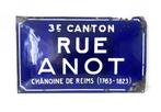 Emaille straatnaambord – Rue Anot, Verzenden
