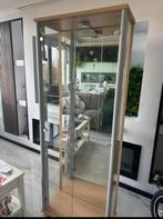 Glazen Vitrinekast met Houten Accenten, Huis en Inrichting, Kasten | Vitrinekasten, Minder dan 50 cm, Gebruikt, Ophalen of Verzenden