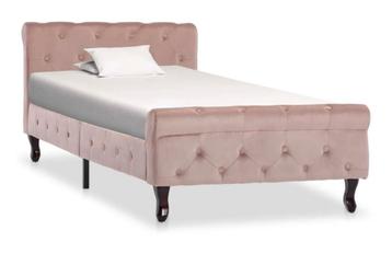 Bedframe fluweel roze 90x200 cm, nieuw in doos beschikbaar voor biedingen