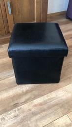 Zwarte poef, Ophalen, Vierkant, Minder dan 50 cm, Zo goed als nieuw