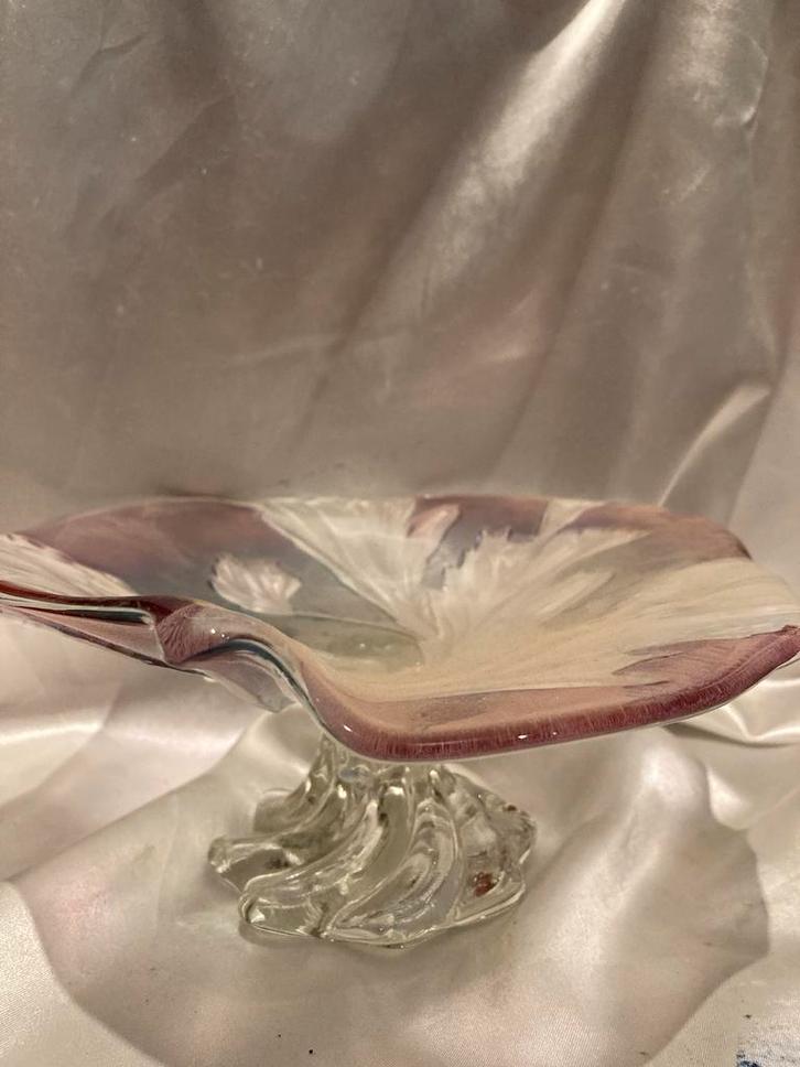 Walter Glas Art Nouveau Schaal met Bladmotief, Antiek en Kunst, Antiek | Glas en Kristal, Ophalen of Verzenden