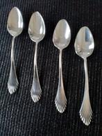 Vier antieke zilveren waaier lepeltjes, Antiek en Kunst, Antiek | Goud en Zilver, Ophalen of Verzenden