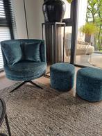 Fauteuil  bekleed met Claudi stof, kleur Petrol, Ophalen, Minder dan 75 cm, Stof, 50 tot 75 cm