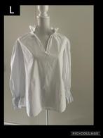 Witte blouse met ruches - Maat L, Kleding | Dames, Ophalen of Verzenden, Zo goed als nieuw, Maat 42/44 (L), Wit