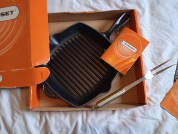 Le creuset grillpan zwart beschikbaar voor biedingen