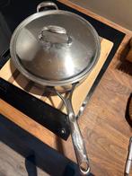 Demeyere hapjespan met Deksel - RVS 28cm diameter, Huis en Inrichting, Keuken | Potten en Pannen, Kookpan of Snelkookpan, Gebruikt