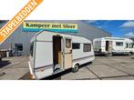 Elddis Wisp 470 /2 stapelbed, luifel, 749 KG, Caravans en Kamperen, Caravans, Standaardzit, Elddis, Bedrijf, 4 tot 5 meter