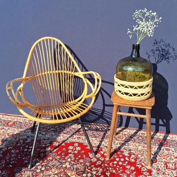 Vintage rotan fauteuil Rohe van Sliedrecht Noordwolde style  beschikbaar voor biedingen