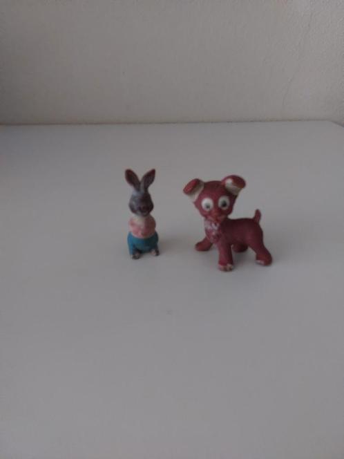 Antieke Speelgoedpoppetjes Konijn & Hondje, Antiek en Kunst, Antiek | Speelgoed, Verzenden