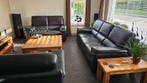 Bankstel  3(elek.) + 2 zits + losse stoel ZWART/LEER, Huis en Inrichting, Banken | Bankstellen, Ophalen, Gebruikt, 100 tot 125 cm