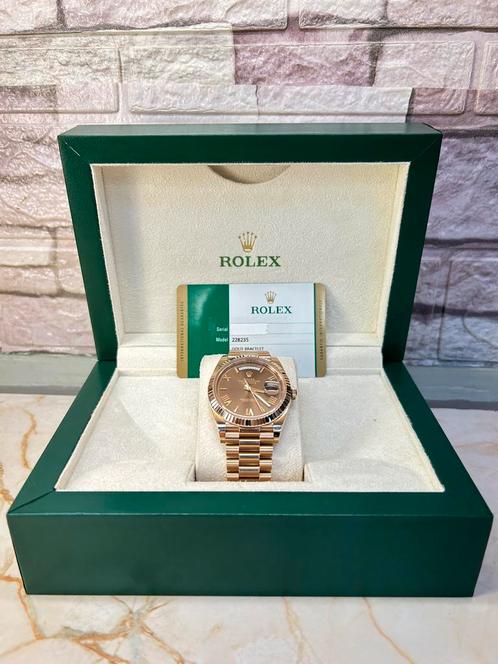 Rolex Day-Date 40 mm - 228235 - Roségoud, Sieraden, Tassen en Uiterlijk, Horloges | Heren, Zo goed als nieuw, Rolex, Goud, Ophalen