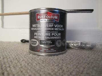 Rust-oleum metaalverf gegalvaniseerde metalen gitzwart:200ml beschikbaar voor biedingen