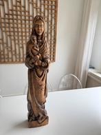Brocante houten groot beeld Maria en Jezus, Antiek en Kunst, Ophalen of Verzenden