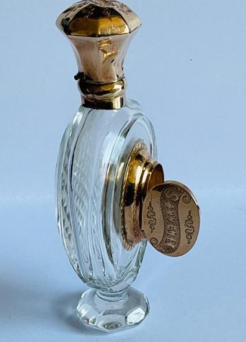 Exclusief antiek parfumflesje - gouden dop en medaillon ⭐ beschikbaar voor biedingen