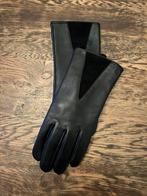 Leren, zwarte dames handschoenen, Kleding | Dames, Mutsen, Sjaals en Handschoenen, Ophalen, Zo goed als nieuw, Maat 38/40 (M)