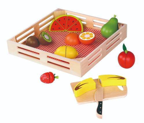 Fruitkist - Snij je eigen Fruit - Stimulerend houten Montes, Kinderen en Baby's, Speelgoed | Educatief en Creatief, Nieuw, Knutselen
