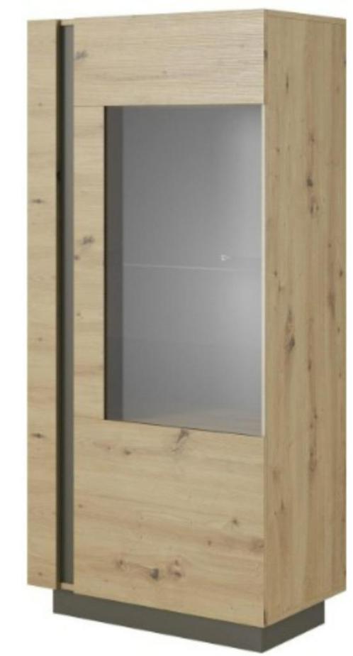 Meubella - Display Cabinet Ashley - 154cm, Huis en Inrichting, Kasten | Vitrinekasten, Zo goed als nieuw, 150 tot 200 cm, 50 tot 100 cm