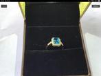 Ring goud met diamanten en topaz, Verzenden, Nieuw, 17 tot 18, Dame