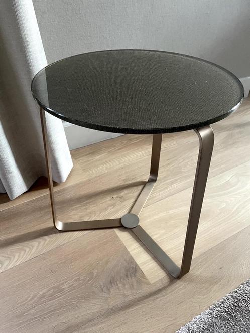 Bijzettafel Basket in brons BAAN meubelen, Huis en Inrichting, Tafels | Bijzettafels, Zo goed als nieuw, Rond, 45 tot 60 cm, Minder dan 55 cm